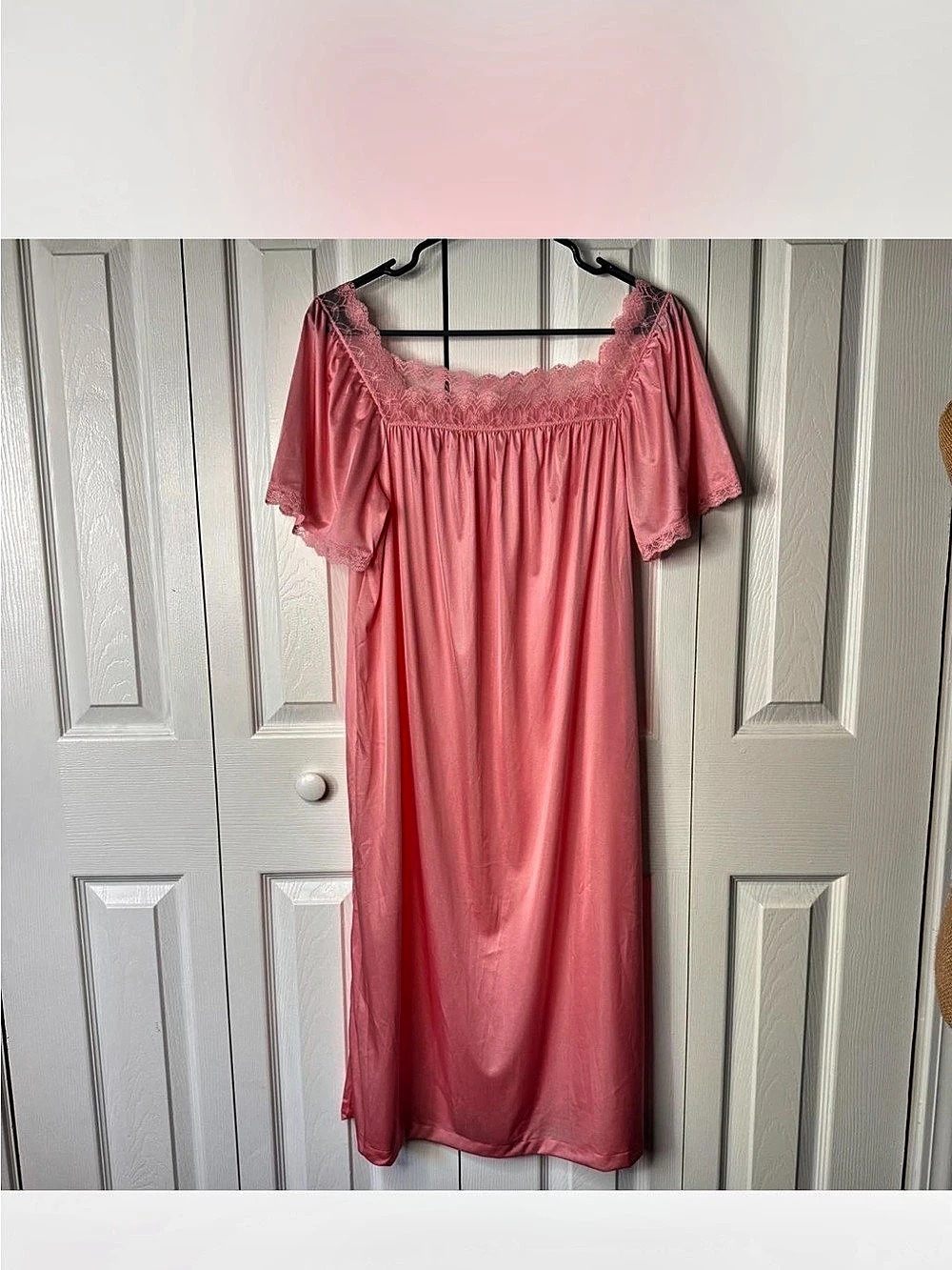Vintage Lingerie Lace Trim Nightgown Large Like New